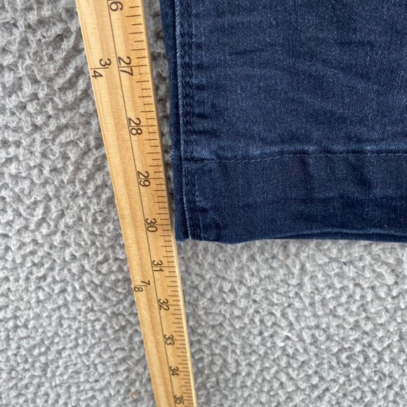 Hot In Hollywood Jean Women 2X Plus Navy Silky Denim Pull On Flare Vital Stretch - Picture 11 of 13